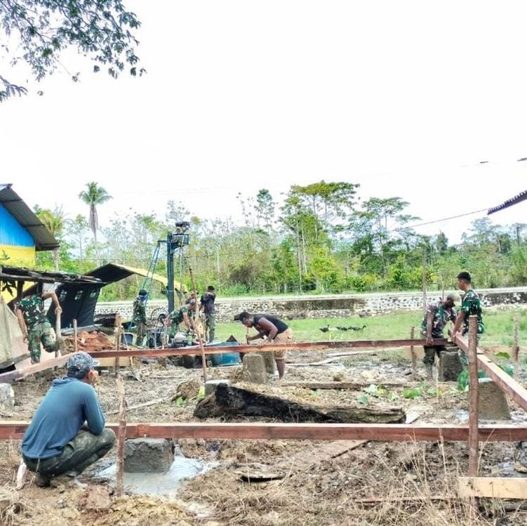 Pekerjaan Pondasi Rumah Pastori TMMD 125 Kodim 1705/Nabire Mulai Digarap