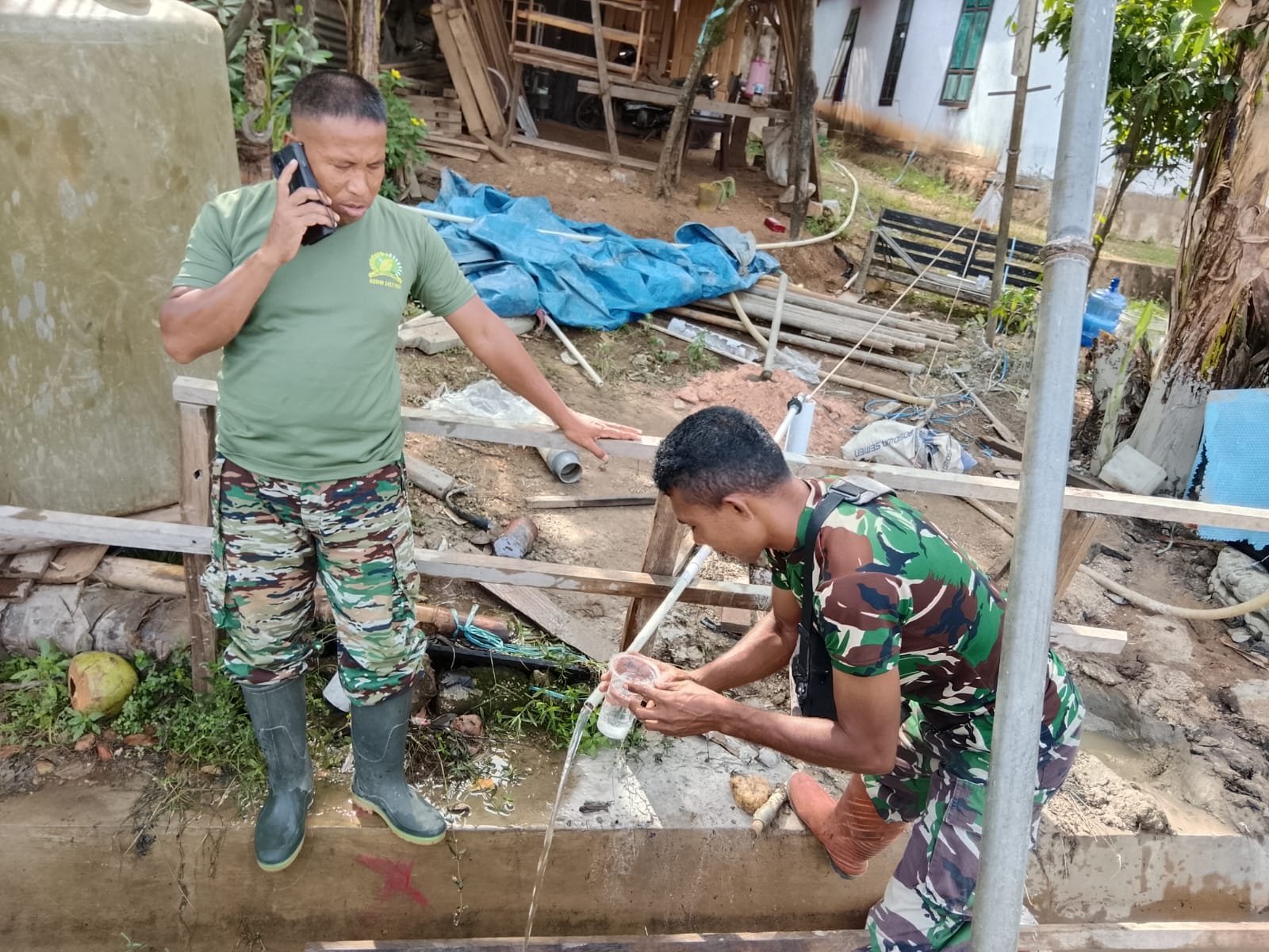Sumur Bor TMMD 127 Semburkan Air Bersih, Harapan Baru Warga Sambuli
