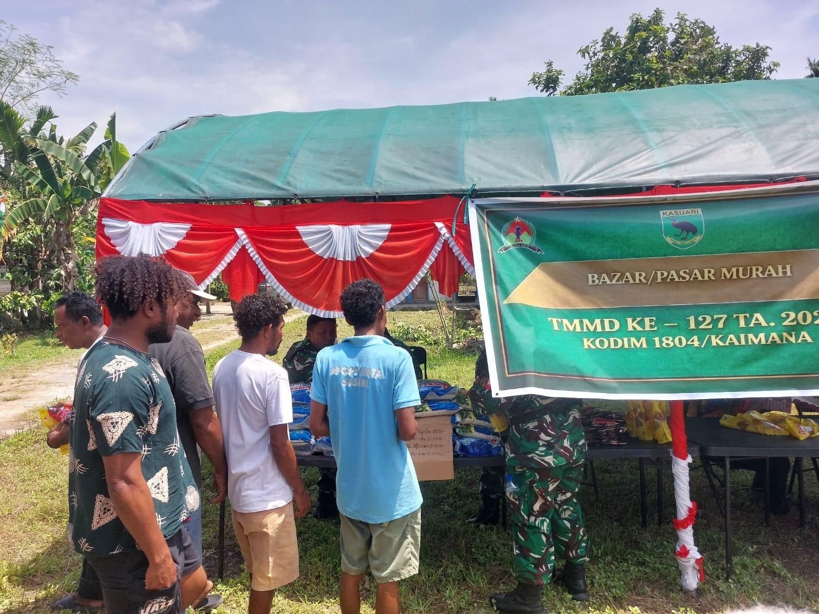 TMMD 127 Hadirkan Pasar Murah, Warga Kampung Marsi Tak Perlu Jauh ke Kota