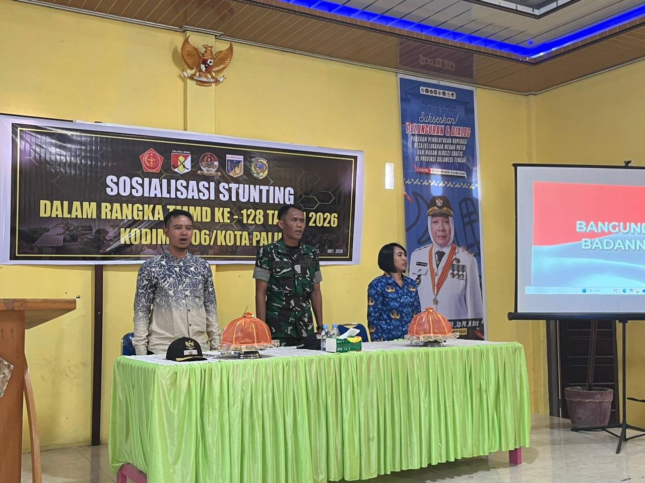 TMMD 128  Kodim 1306 Edukasi Warga Sausu soal Stunting, Letda Inf Rudini: Anak Harus Tumbuh Sehat dan Cerdas