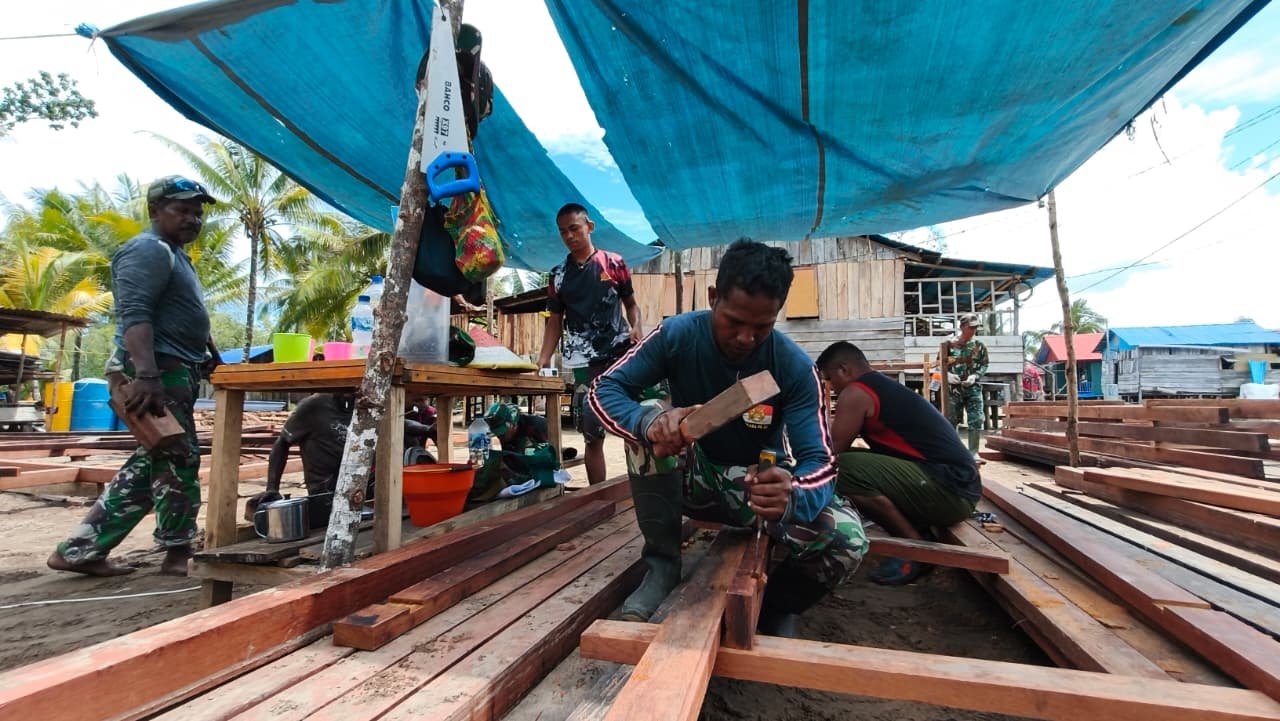 Sasaran Fisik TMMD di Kampung Keakwa Tunjukkan Progres Signifikan