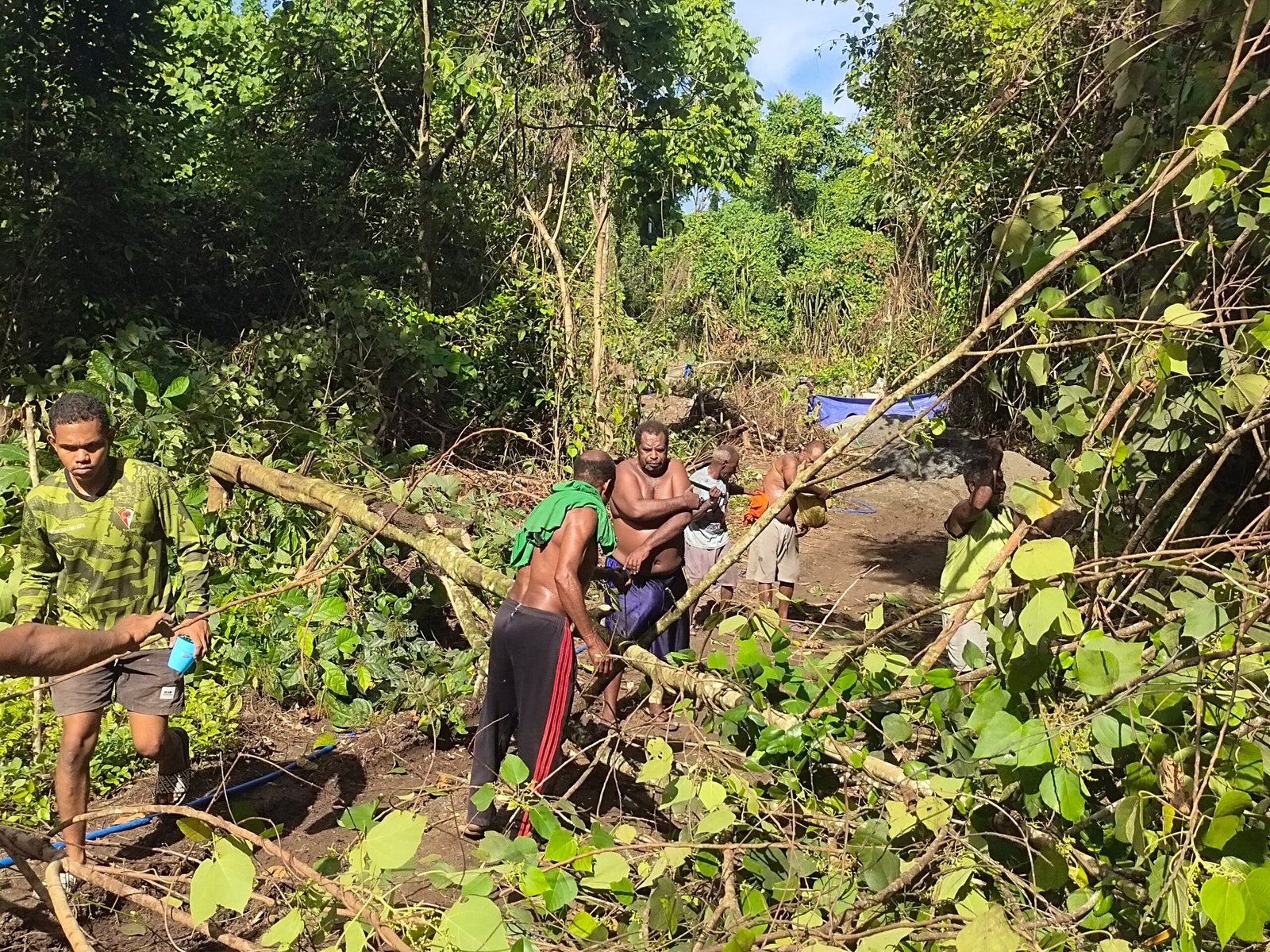 Gotong Royong Satgas TMMD dan Warga Siapkan Lahan Produktif untuk Kebun Kakao