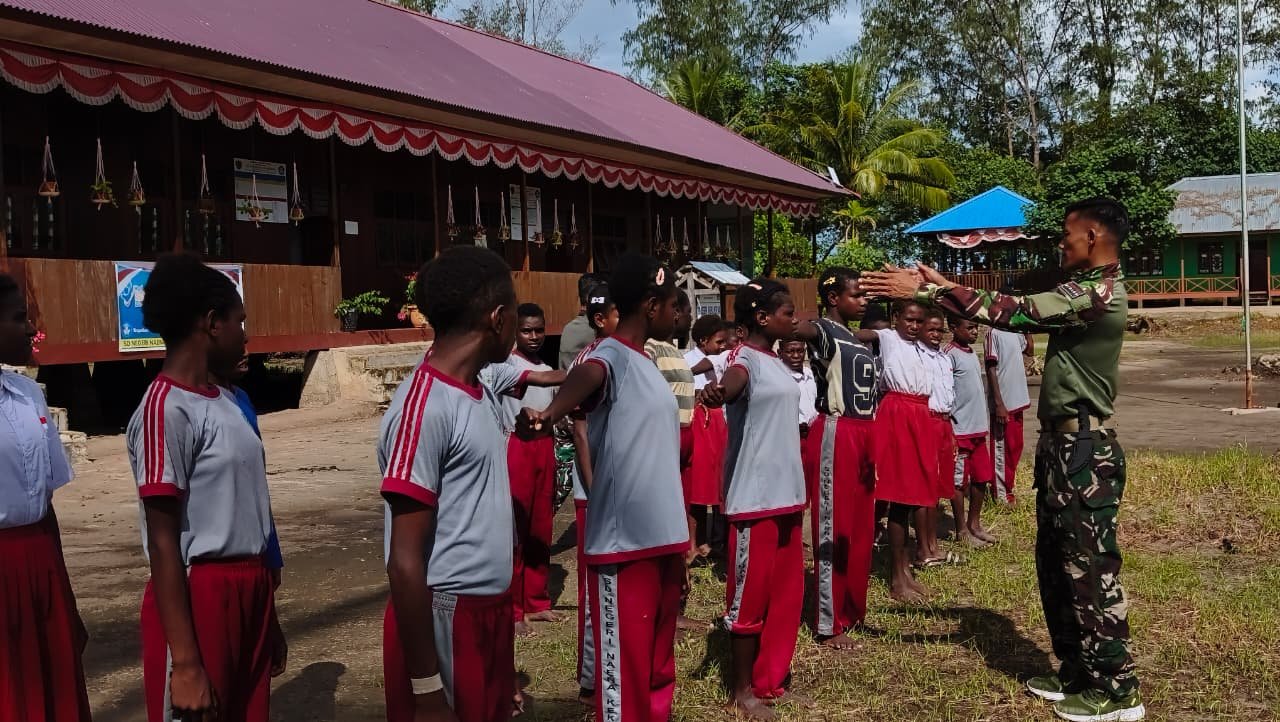 Satgas TMMD Bekali Pelajar dengan Materi PBB dan Wawasan Kebangsaan