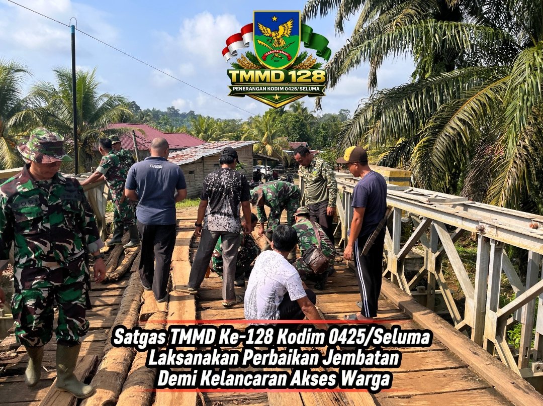 Satgas TMMD Ke-128 Kodim 0425/Seluma Laksanakan Perbaikan Jembatan Demi Kelancaran Akses Warga