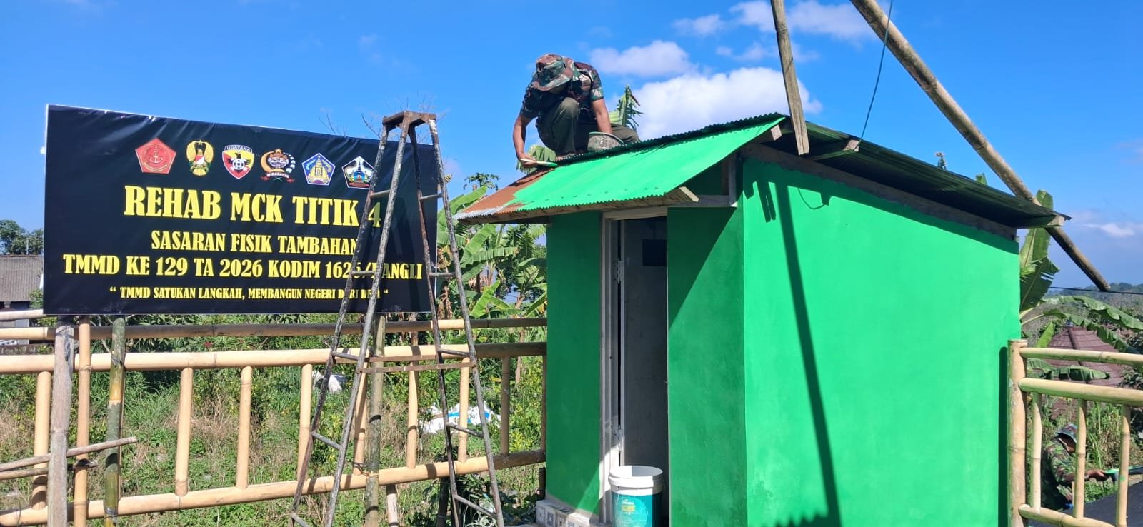 Rehab MCK Milik I Nengah Ardiana dalam Program TMMD Ke-129 Kodim 1626/Bangli Masuki Tahap Finishing