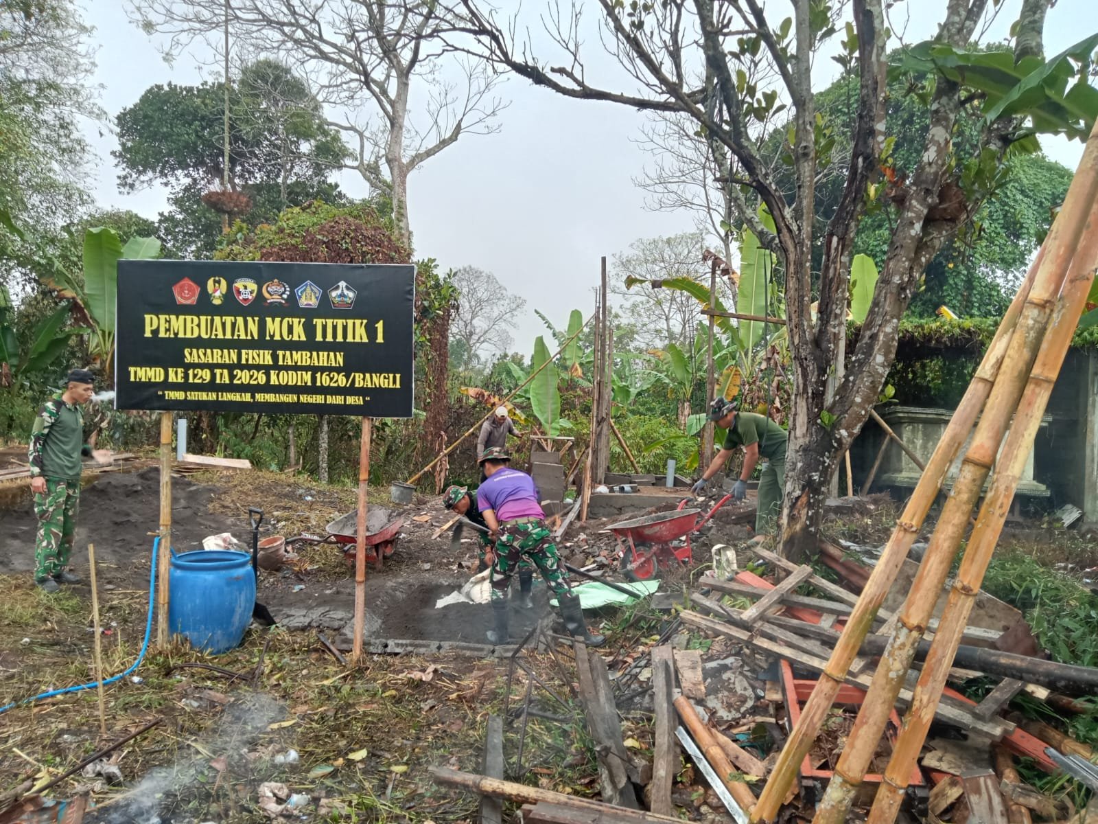 MCK Umum TMMD Ke-129 Kodim 1626/Bangli Dukung Pola Hidup Bersih dan Sehat Warga